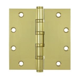 Deltana 5" x 5" Square Corner Ball Bearing Solid Brass Hinges DSB55B3