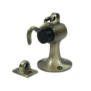 Deltana SAHF358 Solid Brass Floor Mount Door Bumper with holder Antique Brass