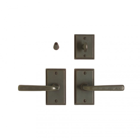 Rocky Mountain E304 Stepped Escutcheon with French Lever & IP318 Mortise Bolt