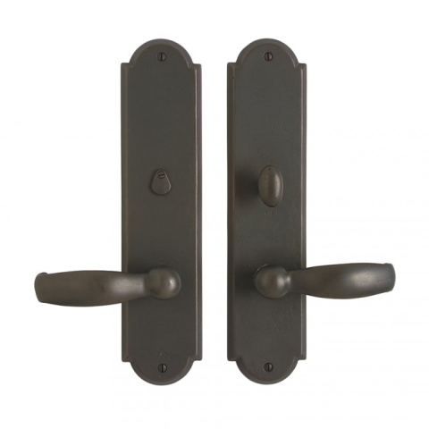 Rocky Mountain 3" x 13" Arched Escutcheon with choice of Knob or Lever