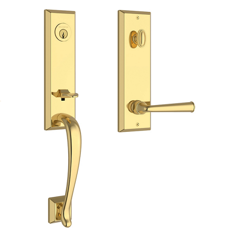 Baldwin Reserve Del Mar Handleset shown in Lifetime Polished Brass (003)