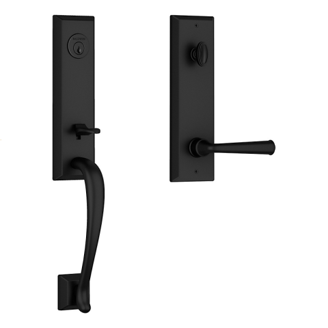 Baldwin Reserve Del Mar Handleset shown in Satin Black (190)