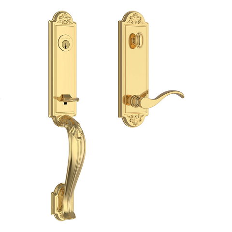 Baldwin Reserve Elizabeth Handleset shown in Lifetime Polished Brass (003)