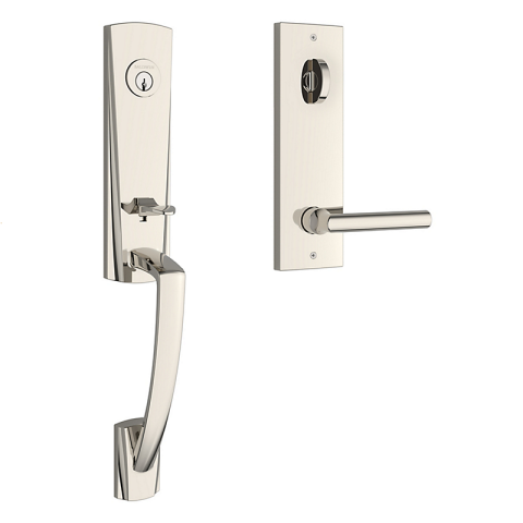 Baldwin Reserve Miami Handleset (MIA) shown in Lifetime Polished Nickel (055)