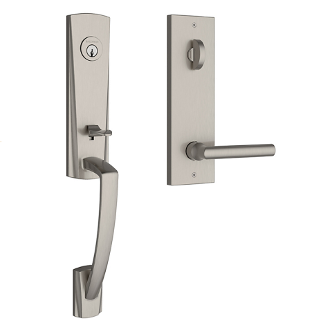 Baldwin Reserve Miami Handleset (MIA) shown in Satin Nickel (150)