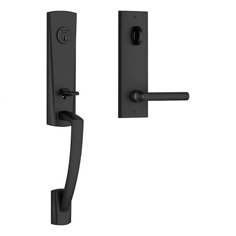 Baldwin Reserve Miami Handleset (MIA) shown in Satin Black (190)