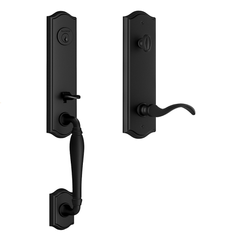 Baldwin Reserve New Hampshire Handleset shown in Satin Black (190)