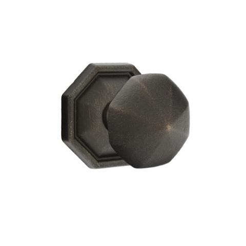 Emtek Octagon Door knob with #15 Rose Medium Bronze Patina