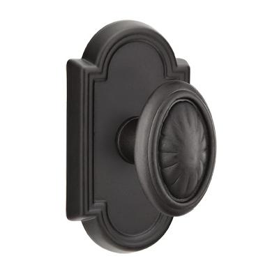 Emtek Parma Door knob with #11 Rose Flat Black Patina (FB)