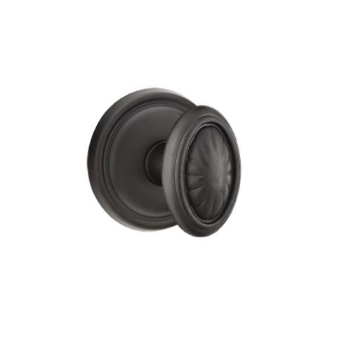 Emtek Parma Door knob with #12 Rose Flat Black Patina (FB)