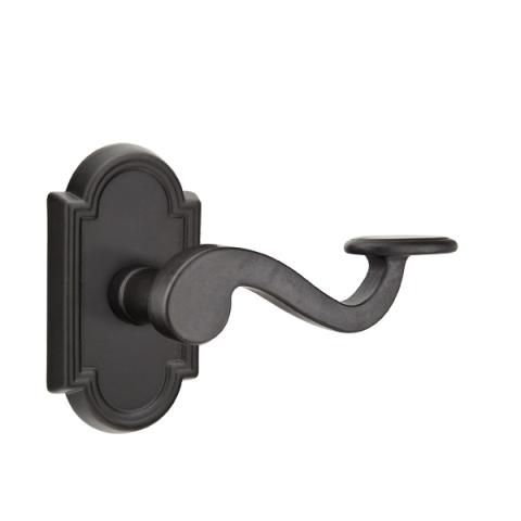 Emtek Padua Door lever with #11 Rose Flat Black Patina (FB)