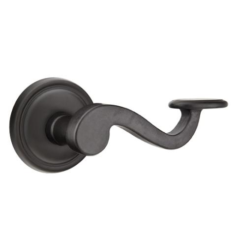 Emtek Padua Door lever with #12 Rose Flat Black Patina (FB)