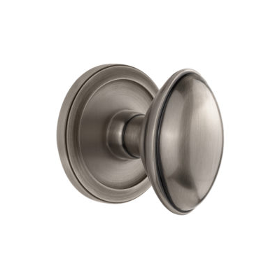 Grandeur Eden Prairie Knob with Circulaire Rose Antique Pewter 