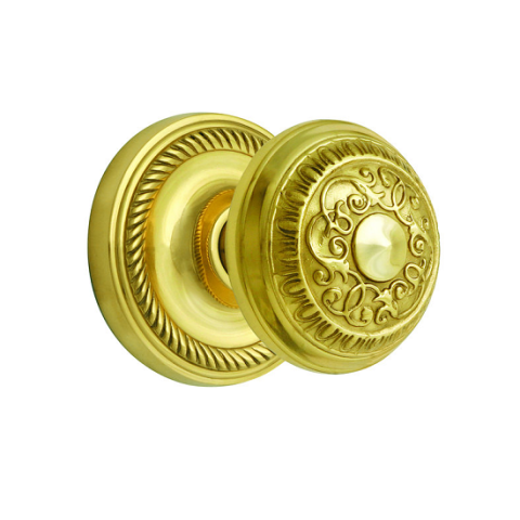 Nostalgic Warehouse Egg & Dart Privacy Mortise with Rope Rose Polished Brass