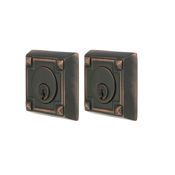 Emtek 8354 Arts and Crafts Double Cylinder Deadbolt Oil Rubbed Bronze (US 10B)