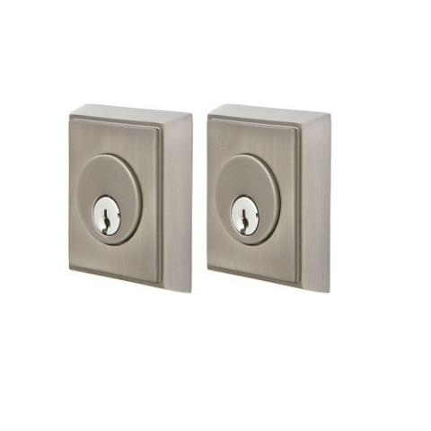 Emtek 8368 Rectangular Double Cylinder Deadbolt Pewter (US15A)