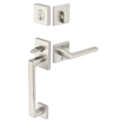 Emtek 4820 Baden Handleset with Helios Brass Lever Satin Nickel (US15)