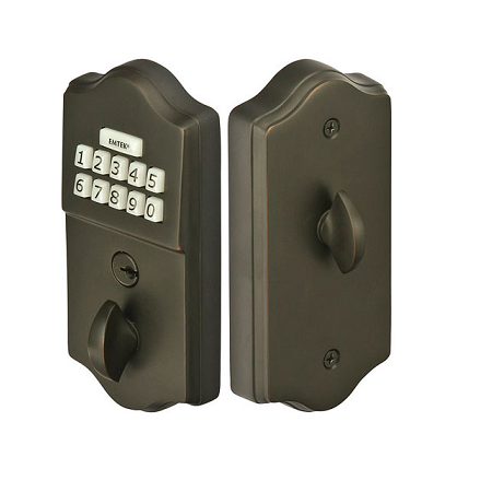 Emtek E1000 Keypad Brass Deadbolt shown in Oil Rubbed Bronze (US10B)