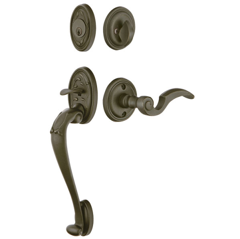 Emtek 471224 Tuscany Sectional Handleset with Napoli Lever Medium Bronze Patina 