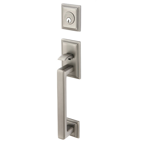 Emtek 4213 Hamden Handleset with Waverly Knob Pewter (US15A)