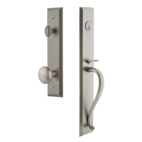 Grandeur Fifth Avenue One-Piece Handleset with "S" Grip Satin Nickel