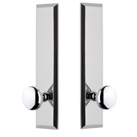 Grandeur Fifth Avenue Tall Plate with Choice of Knob or Lever Polished Chrome