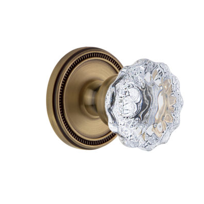 Grandeur Fontainebleau Knob with Soleil Rose Vintage Brass (VB)