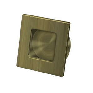 Deltana FPS234 Solid Brass Heavy Duty Square Flush Pull Antique Brass