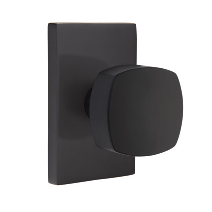 Emtek Urban Modern Freestone Knob Set with Modern Rectangular Rose