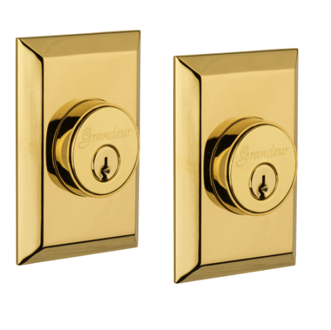 Grandeur Fifth Avenue Double Cylinder Deadbolt Lifetime Polished Brass (LB)