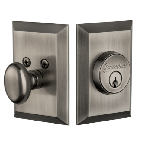 Granduer Fifth Avenue Single Cylinder Deadbolt Antique Pewter (AP)