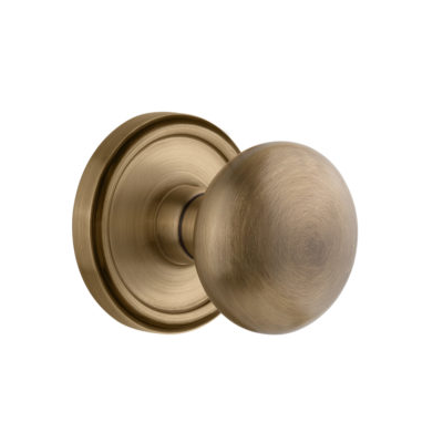 Grandeur Fifth Avenue Knob with Georgetown Rose Vintage Brass 