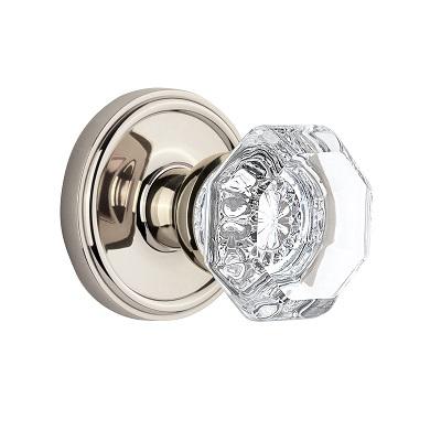 Grandeur Chambord Knob with Georgetown Rose Polished Nickel 