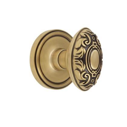 Grandeur Grande Victorian Knob with Georgetown Rose Vintage Brass 