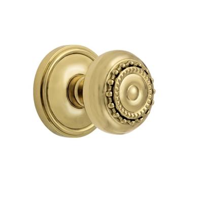 Grandeur Parthenon Knob with Georgetown Rose Polished Brass 