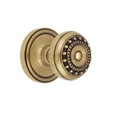 Grandeur Parthenon Knob with Georgetown Rose Vintage Brass 