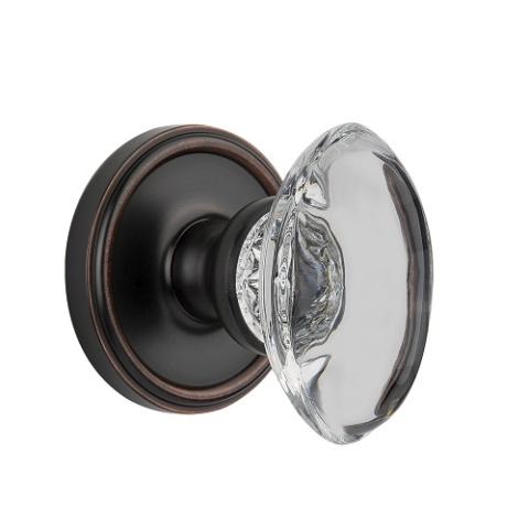 Grandeur Provence Crystal Door Knob Set with Georgetown Rose Timeless Bronze 