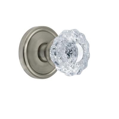 Grandeur Versailles Knob with Georgetown Rose Satin Nickel 