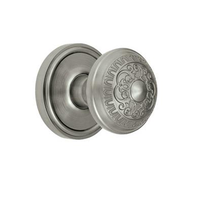 Grandeur Windsor Knob with Georgetown Rose Satin Nickel 