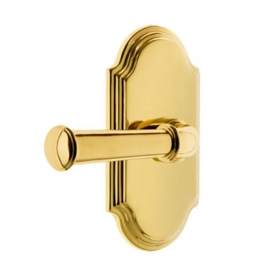 Grandeur Georgetown Lever Set with Arc Short Plate Polished Brass