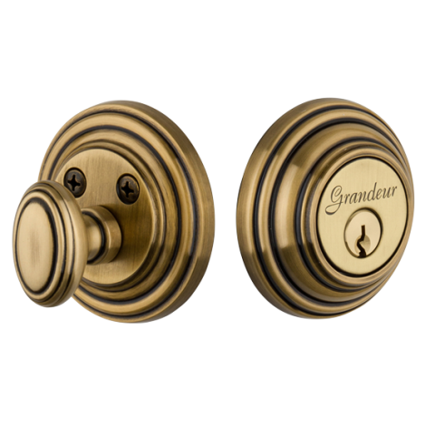 Grandeur Georgetown Single Cylinder Deadbolt Vintage Brass (VB)