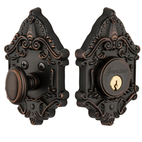 Granduer Grande Victorian Single Cylinder Deadbolt TB Timeless Bronze