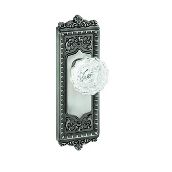 Granduer Windsor Backplate with Versailles knob Antique Pewter