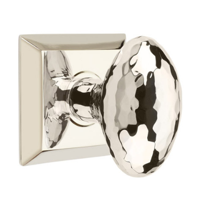 Emtek 8131 Hammered Egg Door Knob Set Polished Nickel