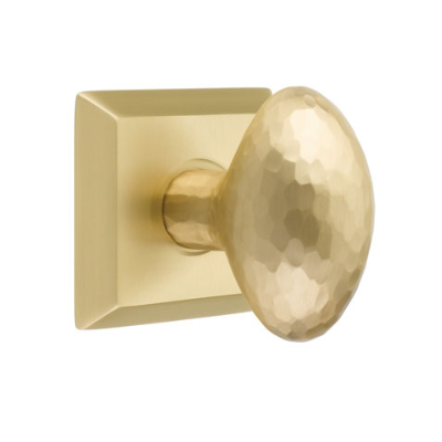 Emtek 8131 Hammered Egg Door Knob Set Satin Brass