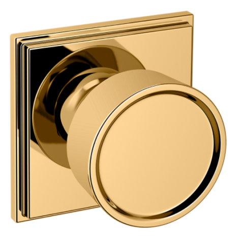 Baldwin Estate Pre-Configured K007 Door Knob Set with R050 Rose Non Lacquered Brass (031)