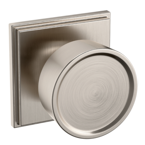 Baldwin Estate Pre-Configured K008 Door Knob Set with R050 Rose Lifetime Satin Nickel (056)