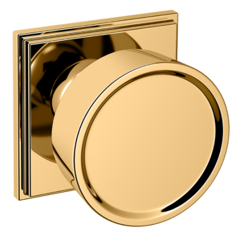 Baldwin Estate Pre-Configured K009 Door Knob Set with R050 Rose Non Lacquered Brass (031)