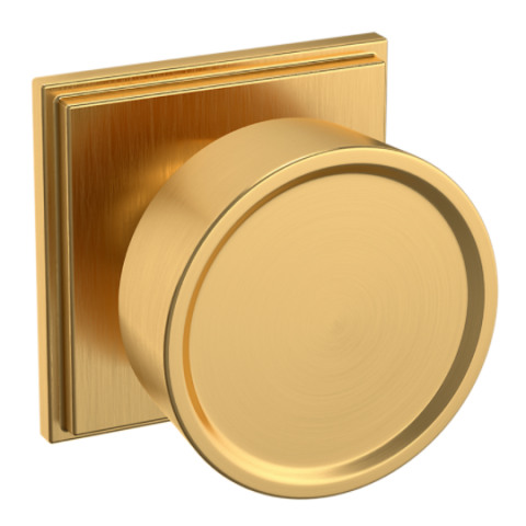 Baldwin Estate Pre-Configured K009 Door Knob Set with R050 Rose Lifetime Satin Brass (044)