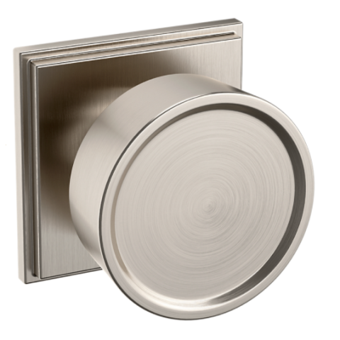 Baldwin Estate Pre-Configured K009 Door Knob Set with R050 Rose Lifetime Satin Nickel (056)